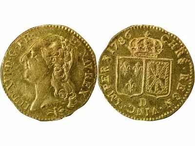France Louis XVI - Louis d\'Or with Bare Head- 1786 D Lyon
