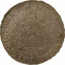 France Louis XVI - Silver Ecu, dressed up Bust - 1776 L Bayonne