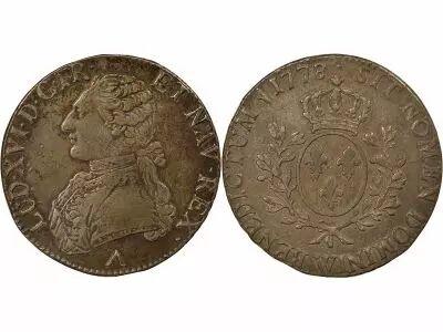 France Louis XVI - Silver Ecu, dressed up Bust - 1778 W Lille