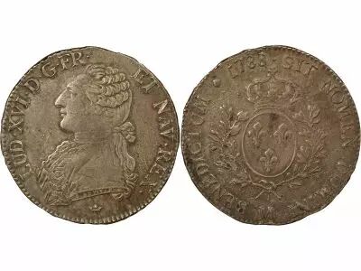 France Louis XVI - Silver Ecu, dressed up Bust - 1788 M Toulouse
