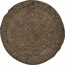 France Louis XVI - Silver Ecu, dressed up Bust - 1789 L Bayonne