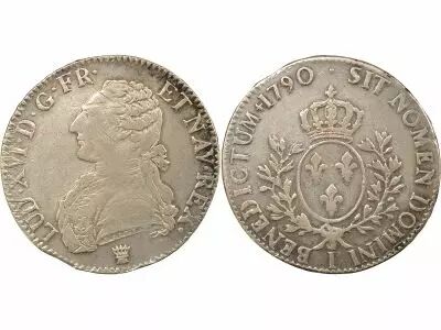 France Louis XVI - Silver Ecu, dressed up Bust - 1790 I Limoges