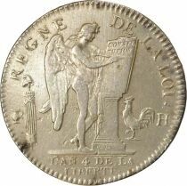 France Louis XVI - Silver Ecu, with Genius - 1792 H La Rochelle, Treasure Trove of the Sauvionni&egrave;res
