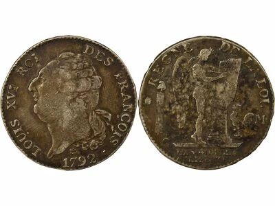 France Louis XVI - Silver Ecu, with Genius - 1792 M Toulouse