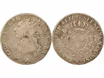 France Louis XVI - Silver Ecu, with Olive Branches - 1779 W Lille