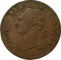 France Louis XVI - Sol, with Shield - 1791 A Paris