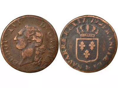 France Louis XVI - Sol with Shield - 1779 & Aix