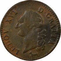 France Louis XVI - Sol with Shield - 1782 R Orleans