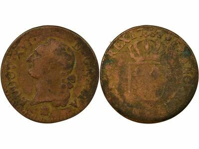 France Louis XVI - Sol with Shield - 1784 K Bordeaux