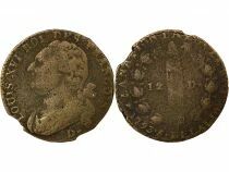 France Louis XVI, Constitution - 12 Deniers au Faisceau - 1793 D. Dijon
