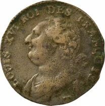 France Louis XVI, Constitution - 12 Deniers with Fasces - 1792 T Nantes
