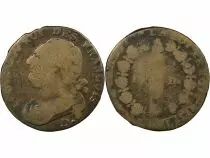 France Louis XVI, Constitution - 12 Deniers with Fasces - 1793 D. Dijon