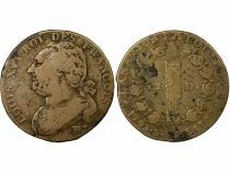 France Louis XVI, Constitution - 12 Deniers with Fasces - 1793 D. Dijon
