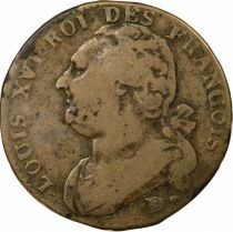 France Louis XVI, Constitution - 12 Deniers with Fasces - 1793 D. Dijon