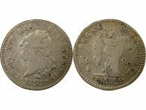 France Louis XVI, Constitution - 15 Sols Argent, au G&eacute;nie - 1792 A Paris