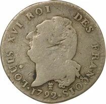 France Louis XVI, Constitution - 15 Sols Argent, au G&eacute;nie - 1792 I Limoges
