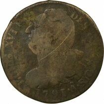 France Louis XVI, Constitution - 2 Sols au Faisceau - 1791 &Aring; Paris Barnabites