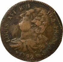 France Louis XVI, Constitution - 2 Sols au Faisceau - 1792 BB Strasbourg