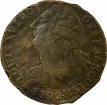France Louis XVI, Constitution - 2 Sols au Faisceau - 1792 R Orl&eacute;ans