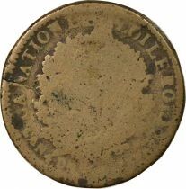 France Louis XVI, Constitution - 2 Sols with Fasces - 1792 MA Marseille