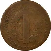 France Louis XVI, Constitution - 6 Deniers au Faisceau - 1793 K Bordeaux