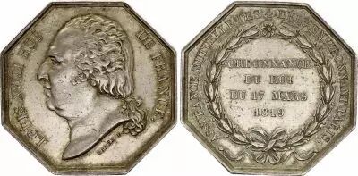France Louis XVIII -  Assurance des 4 d�partements - Paris - 1819 - Silver