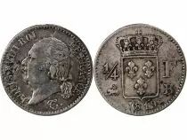 France Louis XVIII - 1/4 Franc Argent 1819 B Rouen