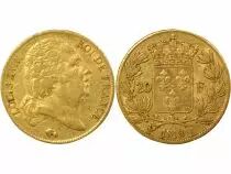 France Louis XVIII - 20 Francs Or, T&ecirc;te nue - 1818 A Paris