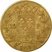 France Louis XVIII - 20 Francs Or, T&ecirc;te nue - 1818 A Paris