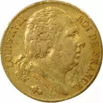 France Louis XVIII - 20 Francs Or, T&ecirc;te nue - 1819 A Paris