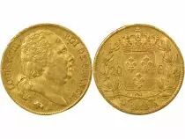 France Louis XVIII - 20 Gold Francs, Bare Head - 1818 A Paris