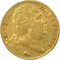 France Louis XVIII - 20 Gold Francs, Bare Head - 1818 A Paris
