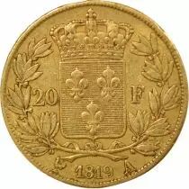 France Louis XVIII - 20 Gold Francs, Bare Head - 1819 A Paris