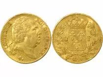 France Louis XVIII - 20 Gold Francs, Bare Head - 1819 A Paris