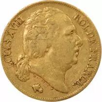 France Louis XVIII - 20 Gold Francs, Bare Head - 1824 A Paris
