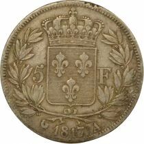France Louis XVIII - 5 Francs Argent, au Buste Habill&eacute; - 1817 A Paris