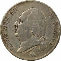 France Louis XVIII - 5 Francs Argent, T&ecirc;te nue - 1822 W Lille