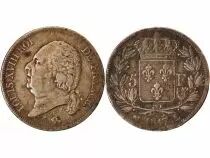 France Louis XVIII - 5 Francs Argent 1817 L Bayonne