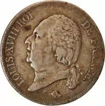 France Louis XVIII - 5 Francs Argent 1817 L Bayonne