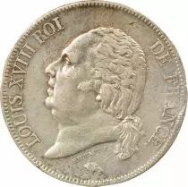 France Louis XVIII - 5 Silver Francs, Bare Head - 1824 W Lille