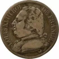 France Louis XVIII - 5 Silver Francs, Dressed up Bust - 1814 L Bayonne