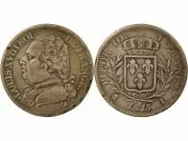 France Louis XVIII - 5 Silver Francs, Dressed up Bust - 1815 L Bayonne