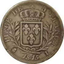 France Louis XVIII - 5 Silver Francs, Dressed up Bust - 1815 L Bayonne