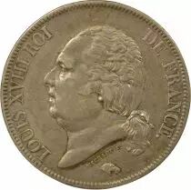 France Louis XVIII - 5 Silver Francs, Dressed up Bust - 1822 A Paris