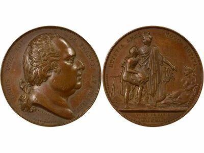 France Louis XVIII - Copper Medal, Inauguration of the Canal St Martin - 1825