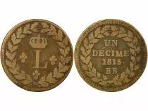 France Louis XVIII - Decime, Siege of Strasbourg, with Dot - 1815 BB