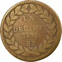 France Louis XVIII - Decime, Siege of Strasbourg with Dot - 1815 BB