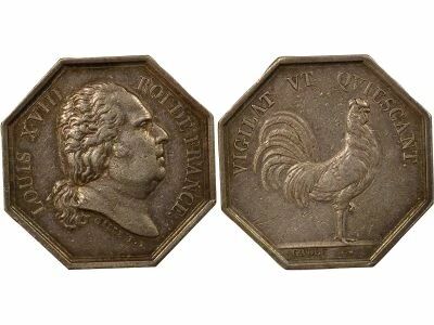 France Louis XVIII, Pr�fecture de Police - Jeton Argent
