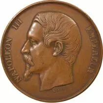 France Lycée Impérial du Mans, Napoléon III - Médaille Cuivre, Barré - 1859