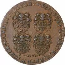 France Lyon, Consulat De Lyon, Les 4 Echevins - Jeton Bronze 1721